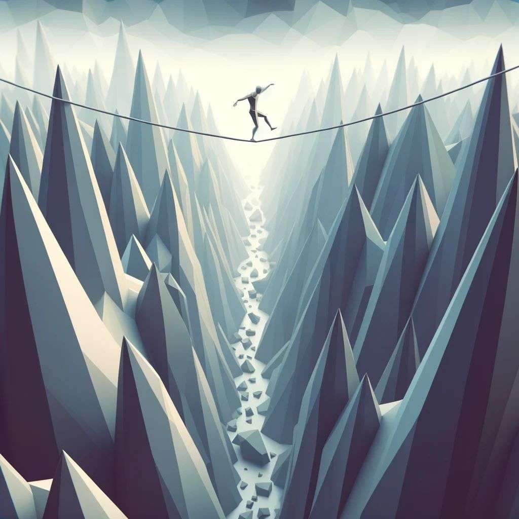 a representation of anxiety, low polygon isometric render